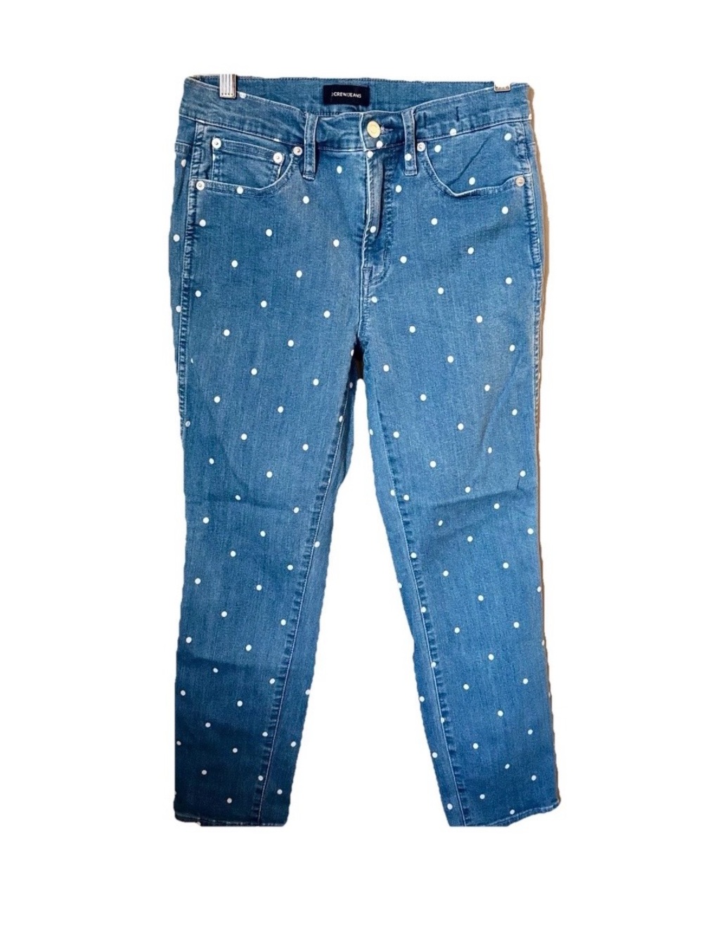 J Crew Polka Dot Denim Jeans Womens Size 26